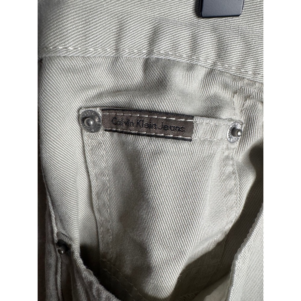 Calvin Klein Jeans Mens Easy Fit Khaki Tan Straight Leg Pants MPLT171C 34x31 - Picture 5 of 16